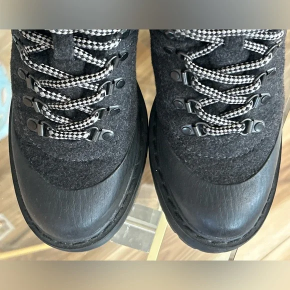 Prada Felt Shearling Fur Hiking Boots Size 38.5/8 - Picture 7 of 14